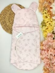 Pembe Tavşan Baskılı Kundak Battaniye
