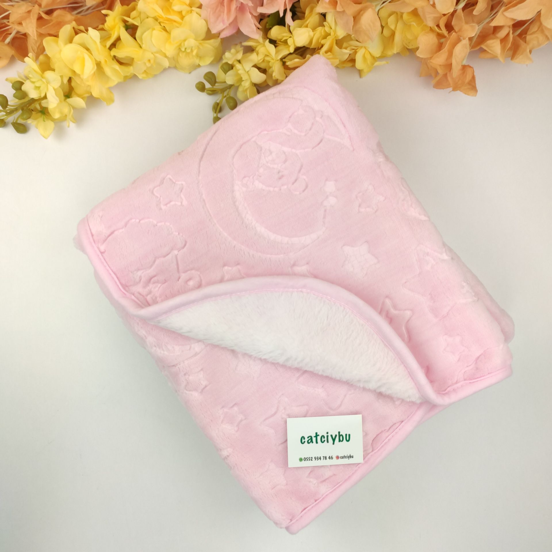 Pembe Peluş Battaniye  100*120 cm