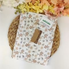 Maymunlu %100 Pamuk Tek Katlı 80*85 cm Müslin Battaniye