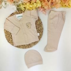 Koala %100 Pamuklu Raporlu Kumaş Kendinden Eldivenli Pijama Takım