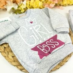 Girl Boss Polarlı %80 Pamuk %20 Polyester Takım