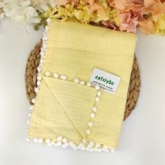Pikeli %100 Pamuk 95*110 cm Çift Taraflı Müslin Battaniye