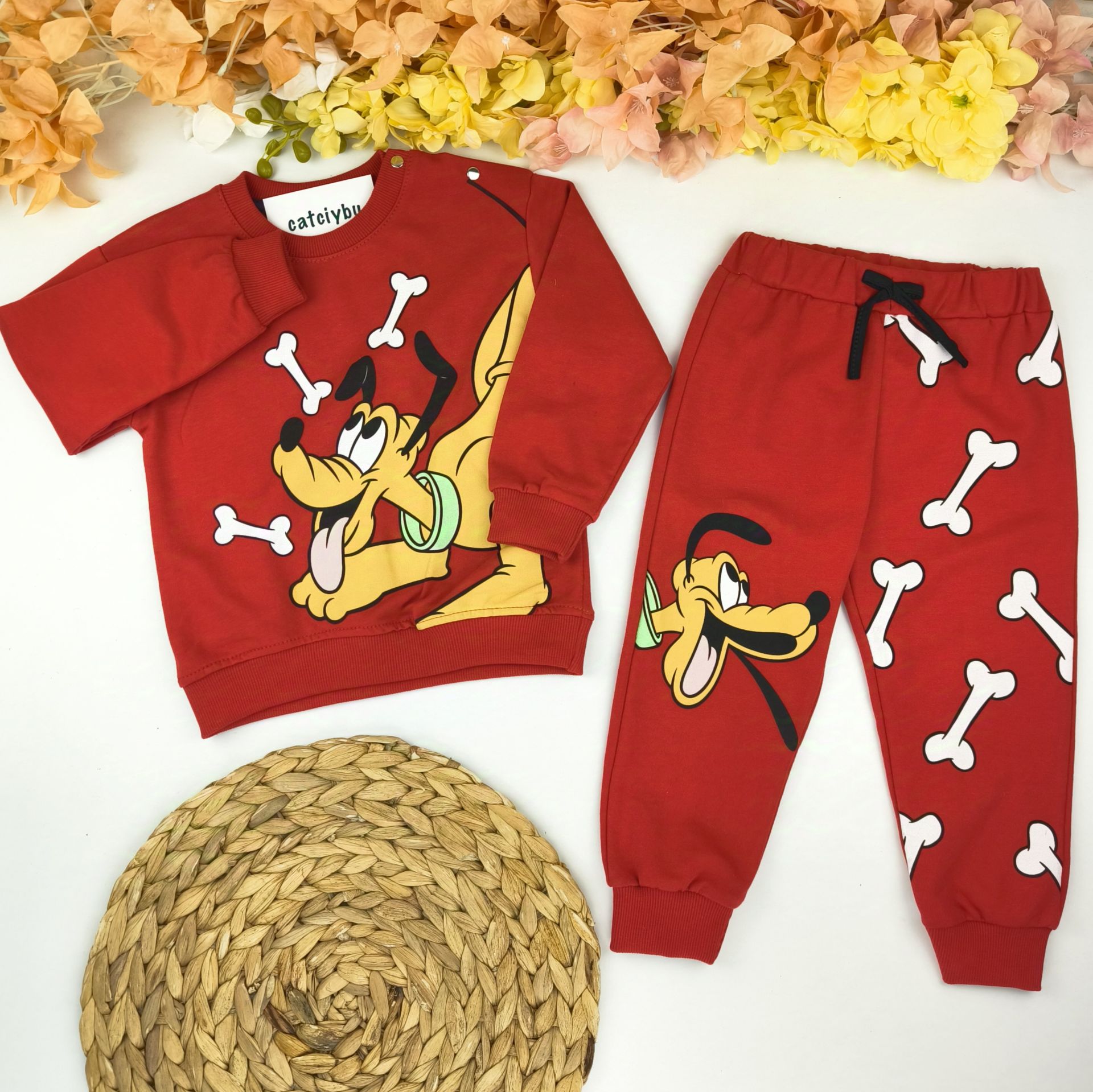 Pluto Pup Baskılı %100 Pamuklu Takım