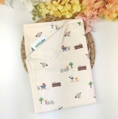 Çift Katlı %100 Organik Pamuk 80*85 cm Penye Battaniye