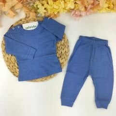 Yakadan Çıtçıtlı Hava Aldıran Kumaş %100 Pamuklu Takım