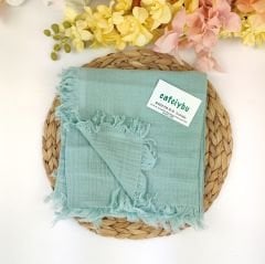 Püsküllü %100 Pamuklu 2 Katlı 95*100 cm Müslin Battaniye