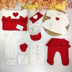 Kalpli %100 Pamuklu 10 Parça Hastane Çıkışı