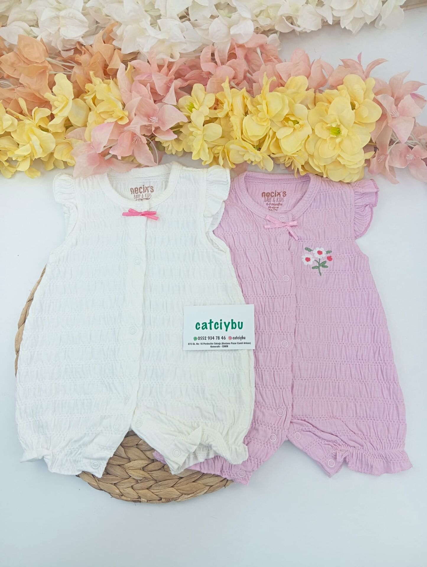 Summer Kız Bebek Yazlık 2li Şort Tulum 0-3/3-6 Ay