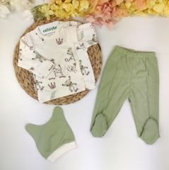 Kendinden Eldivenli Bereli %100 Pamuk Pijama Takım