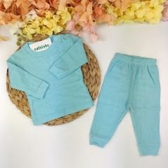 Yakadan Çıtçıtlı Hava Aldıran Kumaş %100 Pamuklu Takım