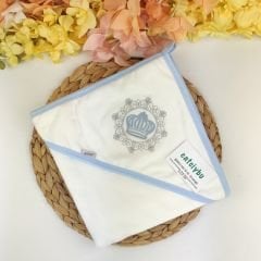 Taçlı %100 Pamuklu Çift Katlı 85*85 cm Bebek Havlusu