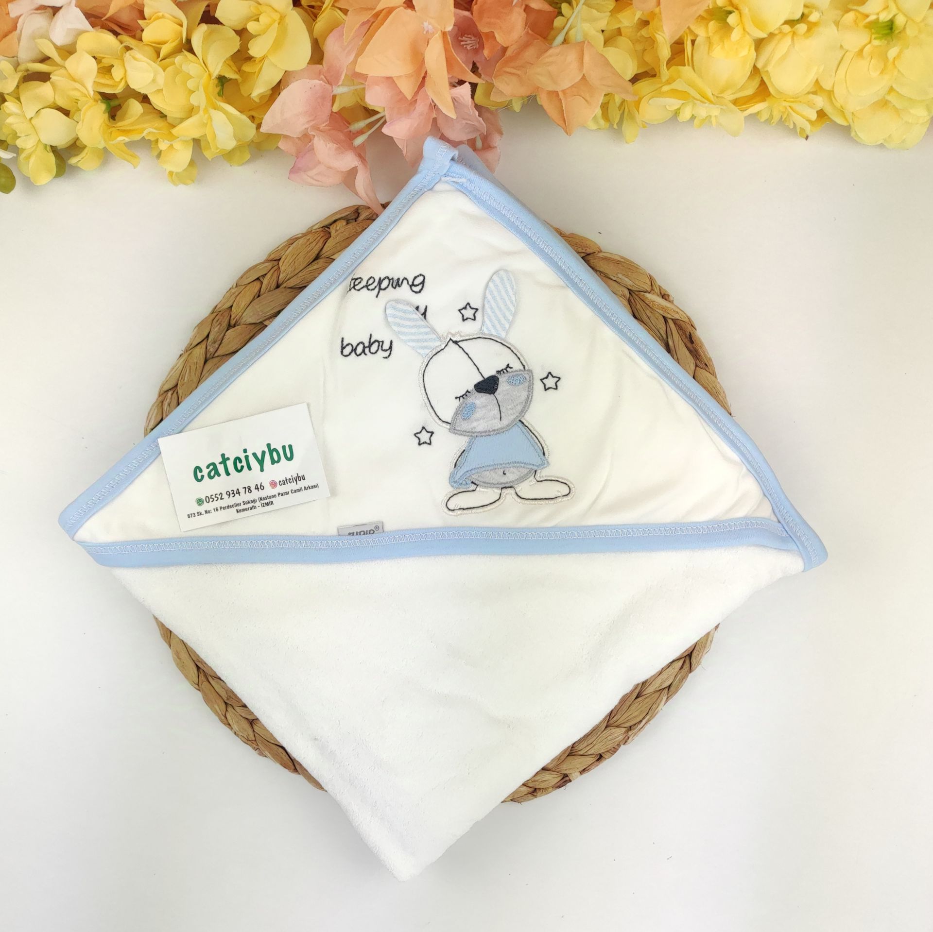 Köpekli %100 Pamuklu Çift Katlı 85*85 cm Bebek Havlusu